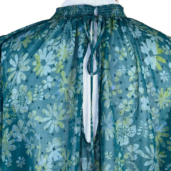 Free People “Sea Combo” Swiss Dot Sheer Blouse Balloon Sleeves Oversized… - Picture 8 of 16